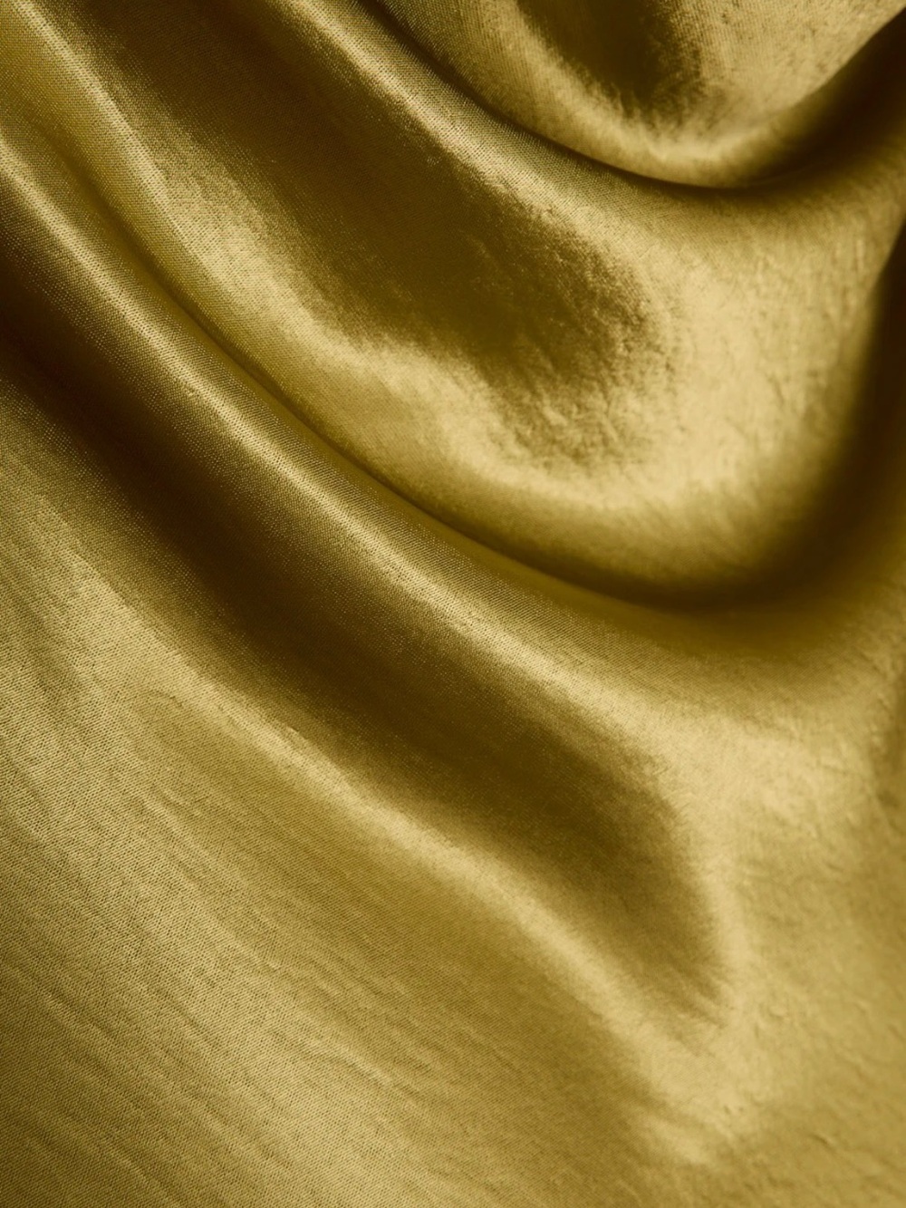 12th Tribe Olive Satin Slip Maxi Dress with Side Slit - Picture 4 of 4